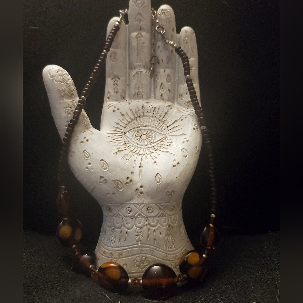 Vintage Bliss brown beaded necklace